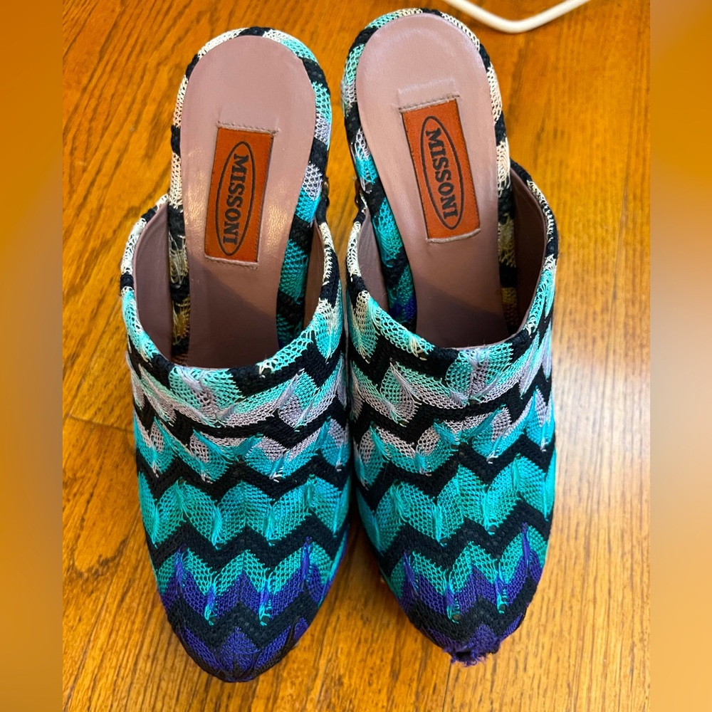 Vintage Missoni platform heel clogs